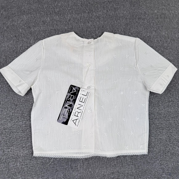 Tops - Vintage Polna Lee Shirt Womens 14 Short Sleeve Arnel Lace Blouse Sub-Teen 60s